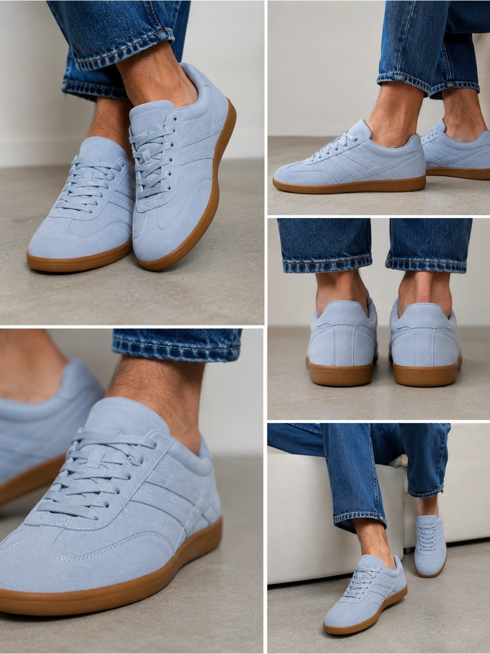 Time and Tru Blue Retro Sneakers Gum Sole Size 7 NWT